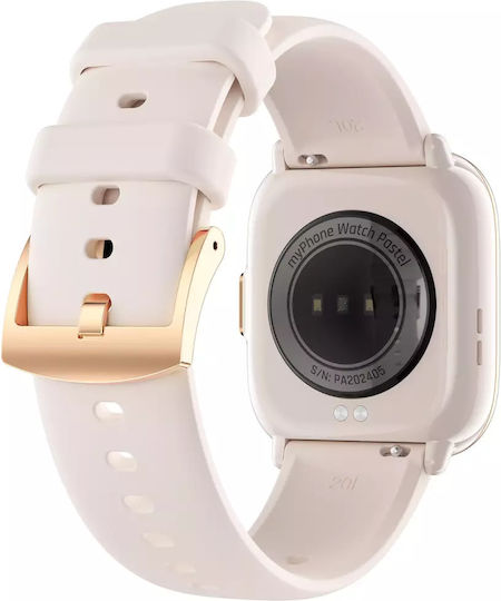 MyPhone Pastel 36mm Smartwatch με Παλμογράφο (Ροζ Χρυσό)