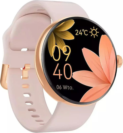 Forever Forevive 5 SB-365 Smartwatch με Παλμογράφο (Ροζ Χρυσό)