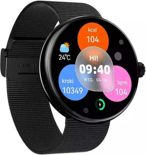Forever Forevive 5 SB-365 Smartwatch με Παλμογράφο (Μαύρο)