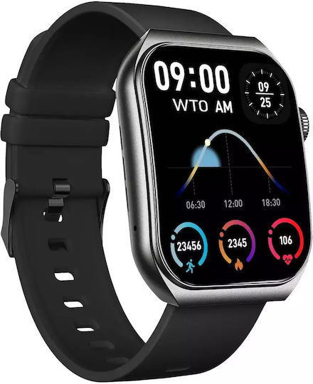Forever Tiron SWM-300 Smartwatch με Παλμογράφο (Μαύρο)