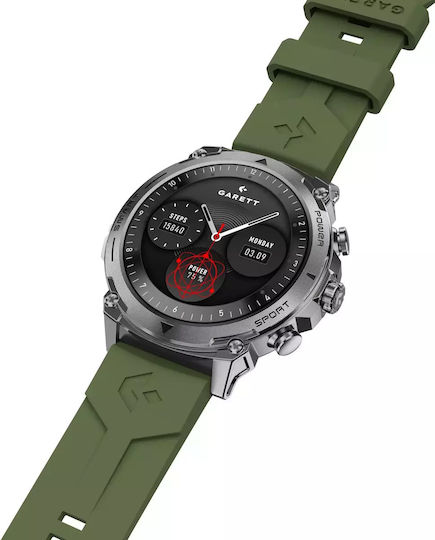 Garett Atom Ceas Inteligent Din Oțel Inoxidabil 47mm Cu Monitorizare Ritm Cardiac Argintiu M/L (Pentru Încheietura Mâinii 145-220mm)
