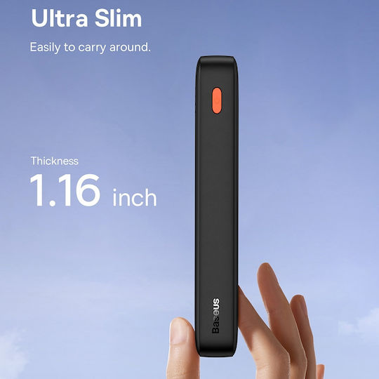 Baseus Airpow Power Bank 20000mAh 20W с USB-A порт и USB-C порт Черен