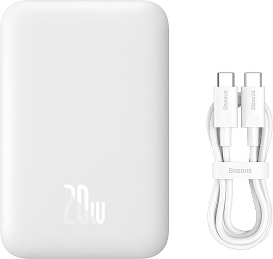 Baseus Mini MagSafe Power Bank 6000mAh 20W με Θύρα USB-C Λευκό