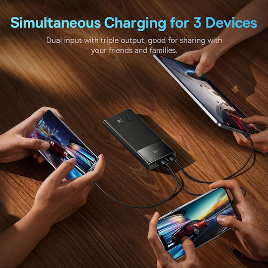 Baseus Star-Lord Power Bank 10000mAh 22.5W with 2 USB-A Ports and USB-C Port Power Delivery Black