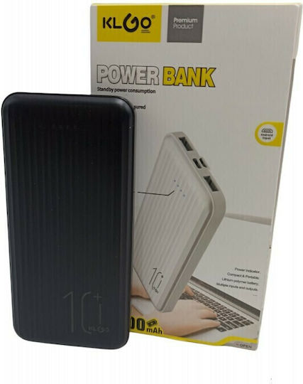 KLGO KP-77 Power Bank 20000mAh με 2 Θύρες USB-A Λευκό