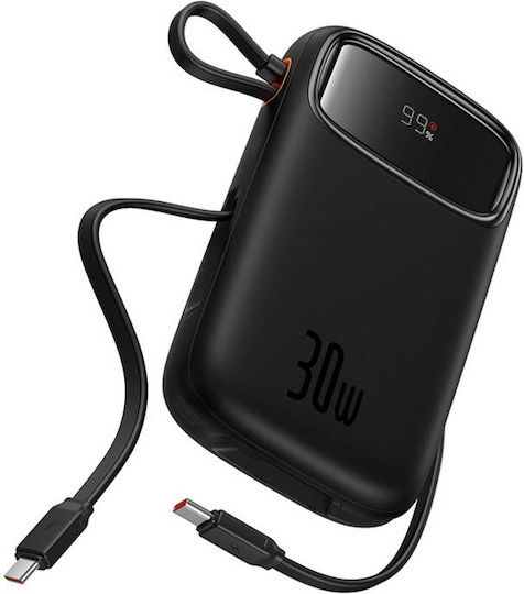 Baseus QPow 2 Power Bank 20000mAh 30W с USB-A порт и 2 USB-C порта Черен