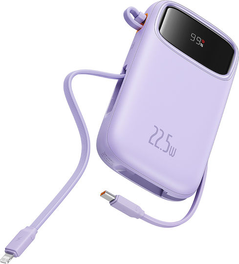 Baseus QPow 2 Power Bank 20000mAh 30W с USB-A порт и 2 USB-C порта Лилав