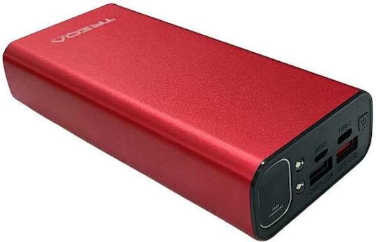 Treqa TR-967 Power Bank 20000mAh με 2 Θύρες USB-A και Θύρα USB-C Μαύρο