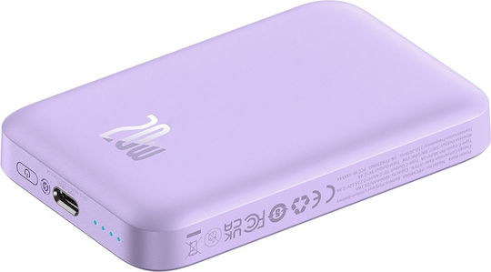 Baseus Mini Air MagSafe Power Bank 6000mAh 20W με Θύρα USB-C Μωβ