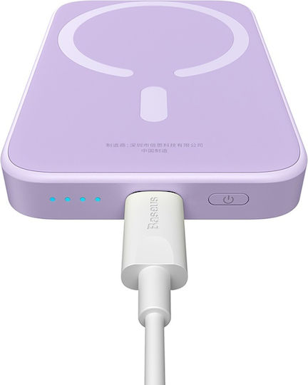 Baseus Mini Air MagSafe Power Bank 6000mAh 20W με Θύρα USB-C Μωβ