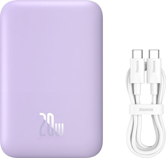 Baseus Mini Air MagSafe Power Bank 6000mAh 20W με Θύρα USB-C Μωβ