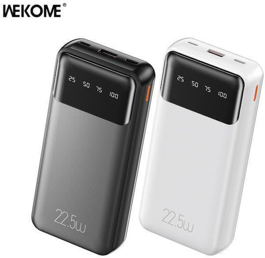 WK WP-64 Power Bank 20000mAh 22.5W with USB-A and USB-C Output Ports White