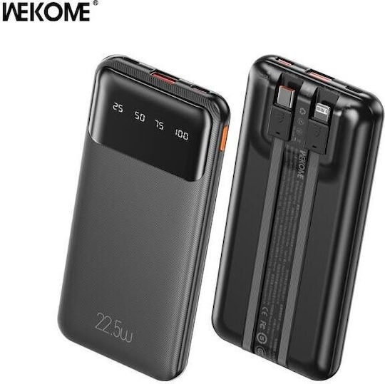 WK WP-63 Power Bank 10000mAh 22.5W με Θύρα USB-A και Θύρα USB-C Power Delivery Μαύρο