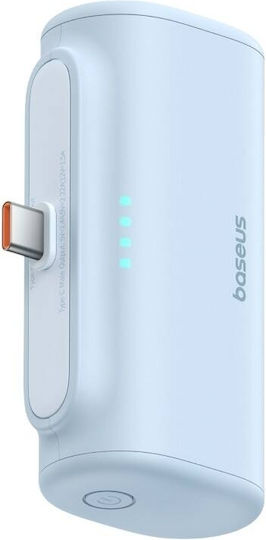 Baseus Compact Series Built-in Type-C Power Bank 5000mAh 20W с USB-C порт Power Delivery / Бързо зареждане 3.0 Син