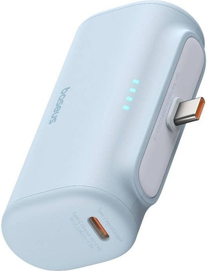 Baseus Compact Series Built-in Type-C Power Bank 5000mAh 20W с USB-C порт Power Delivery / Бързо зареждане 3.0 Син