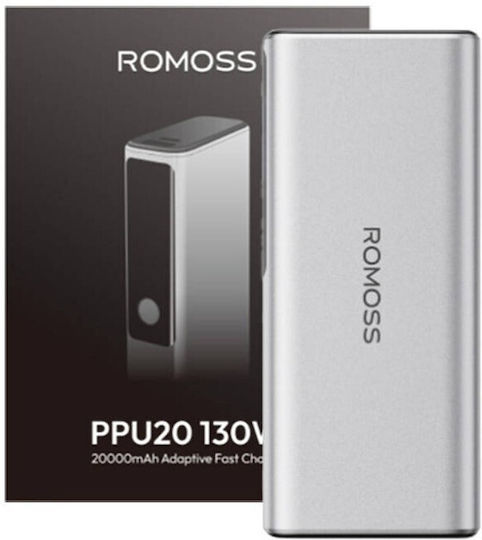 Romoss PPU20 Power Bank 20000mAh 130W with 2 USB-A Ports and USB-C Port Power Delivery / Quick Charge 3.0 Silver