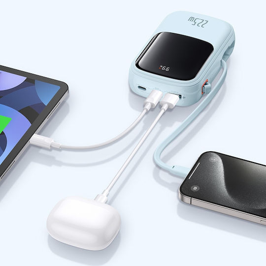 Baseus Qpow Pro+ Power Bank 20000mAh 22.5W με Θύρα USB-A και Θύρα USB-C Power Delivery / Quick Charge 3.0 Γαλάζιο