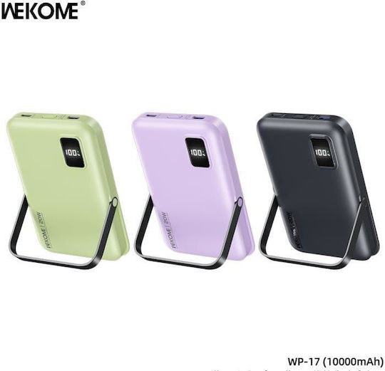 WK WP-17 MagSafe Power Bank 10000mAh 20W με 2 Θύρες USB-C Power Delivery Μαύρο