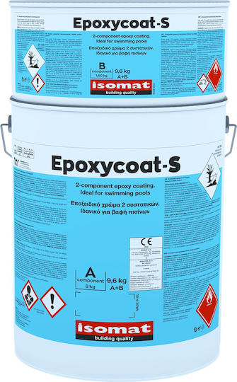 Isomat Epoxycoat-S (Α+Β) Χρώμα Πισίνας Λευκό 9.6kg