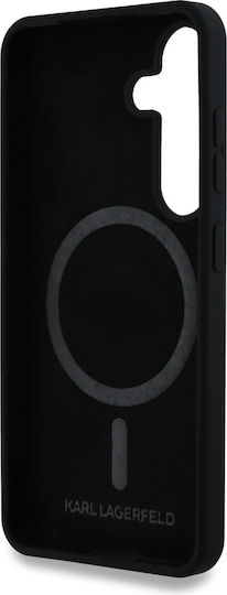 Karl Lagerfeld Heads Umschlag Rückseite Silikon 0.3mm Schwarz (Galaxy S25+)