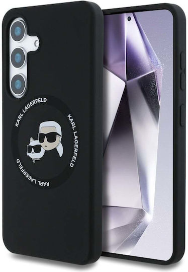 Karl Lagerfeld Heads Umschlag Rückseite Silikon 0.3mm Schwarz (Galaxy S25+)