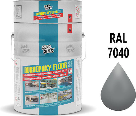 Durostick Duroepoxy Floor-SF Χρώμα Γκρι Ral-7040 10kg ΝΤΕΠΦΛ7040
