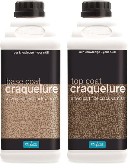 Polyvine Craquelure Basecoat Topcoat Боя Deco Прозрачен Основен слой 100мл