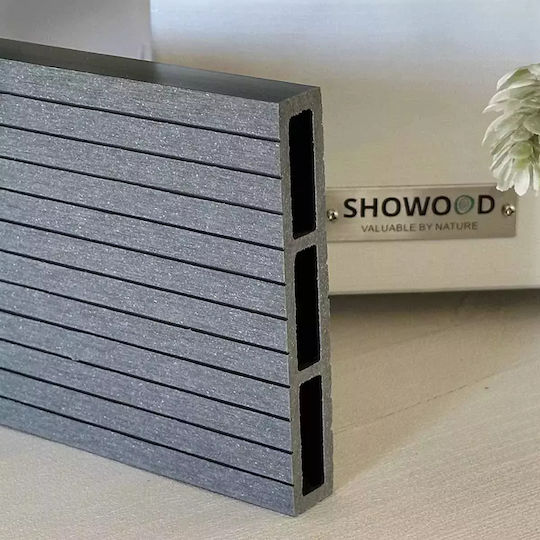 Showood Panou de perete 3D de Grădină din Magazin online WPC 360x12x2buc 1buc Gray