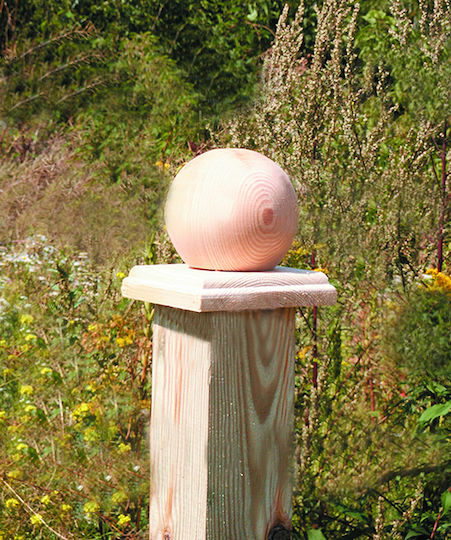 Showood No 7 Garden Fencing Beam Ball Made of Wood 7x7x7cm