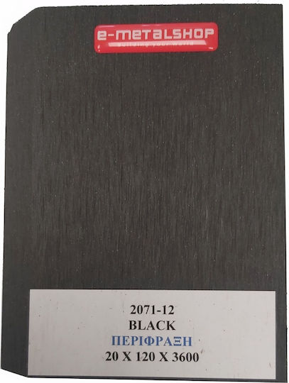Dedron Umzäunung Deck für den Garten Seitwärts Schwarz aus WPC 360x12x2cm 1Stück Black
