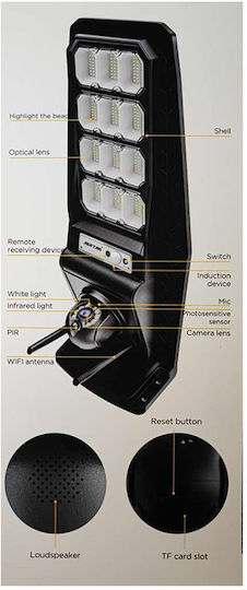 Jortan Street Solar Light 3W Cold White 6500K with Motion Sensor and Photocell IP66 60.7cmx26.8cmx7cmcm