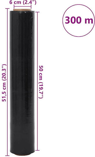 Vidaxl Stretch Film 2 Τεμάχια Μαύρο 20 Μm 50 Cm X 300 M