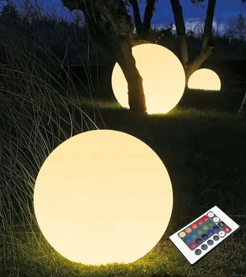 Aca Solar Light Floor Ball 1.5W Cold White 6000K with Remote Control IP54 30cmx30cmcm