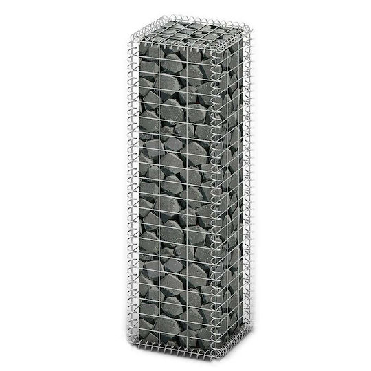 vidaXL Garden Fencing Material with Caps 1pcs Silver
