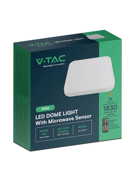 V-TAC Outdoor Ceiling Flush Mount with Integrated LED in White Color 76661