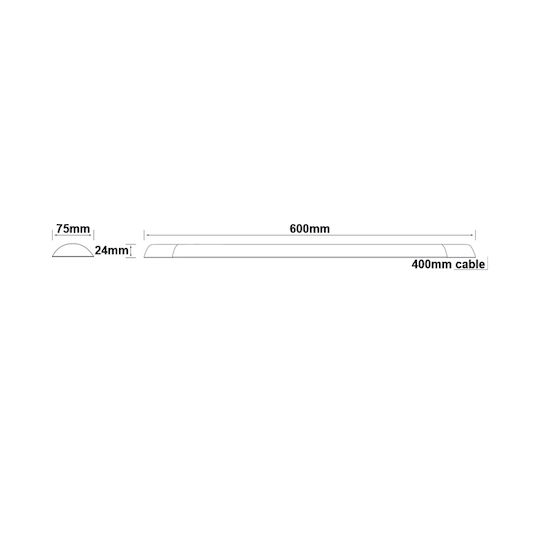 Aca Lighting Batten Rimo Outdoor with Integrated LED 19W 25cm