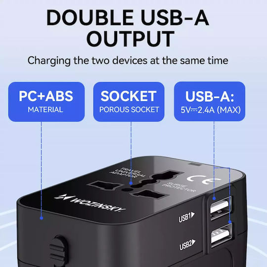 Wozinsky Adaptor Priză în Universal