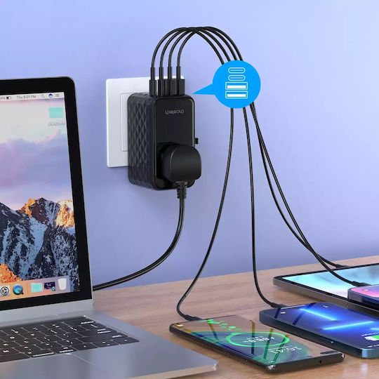 Choetech Αντάπτορας Πρίζας σε Universal με 4 Θύρες USB