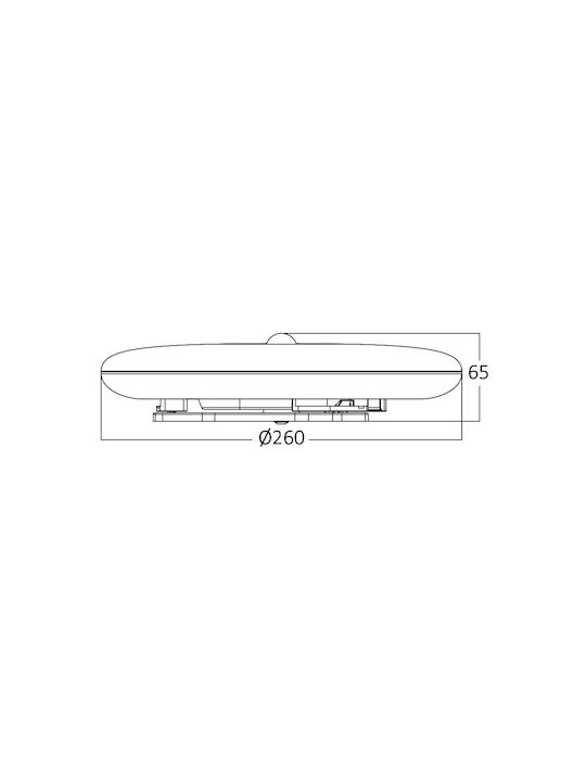 Braytron Плафониера за Външен Таван с Вградено LED в Бял Цвят BH15-01100