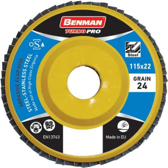 Benman Flap Disc with Plastic Base G60 Grinding Disc Metal 115mm