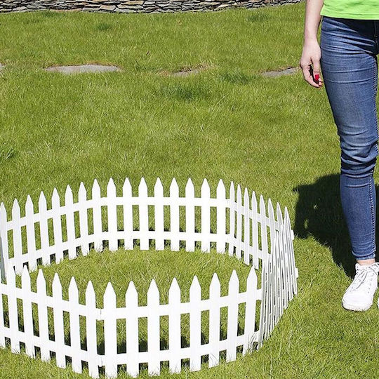 Prosperplast Garden Classic Plastic Fence Grilles in White Colour 35x46cm 7 Pieces