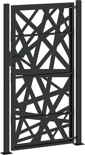 Vidaxl Πύλη Κήπου Μαύρη 105x180 Cm Ατσάλινη Ελαφριά Σχεδίαση Μαύρο
