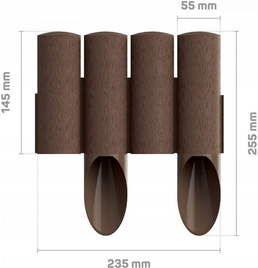 Cellfast Plastic Garden Hedge in Brown Colour 25.5cm x 2.3m 4 Pieces