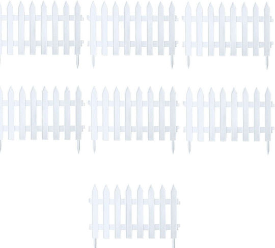 Prosperplast Garden Classic Plastic Fence Railings in White Color 52x60cm 6τμχ