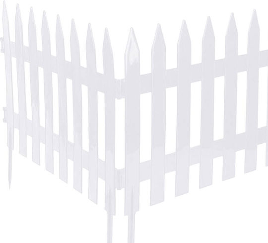 Prosperplast Garden Classic Plastic Fence Railings in White Color 52x60cm 6τμχ