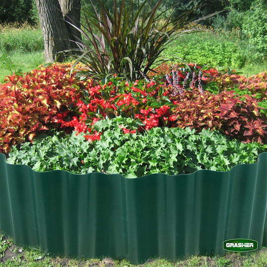 Grasher Plastic Garden Border in Green Color 20cm x 9.0m