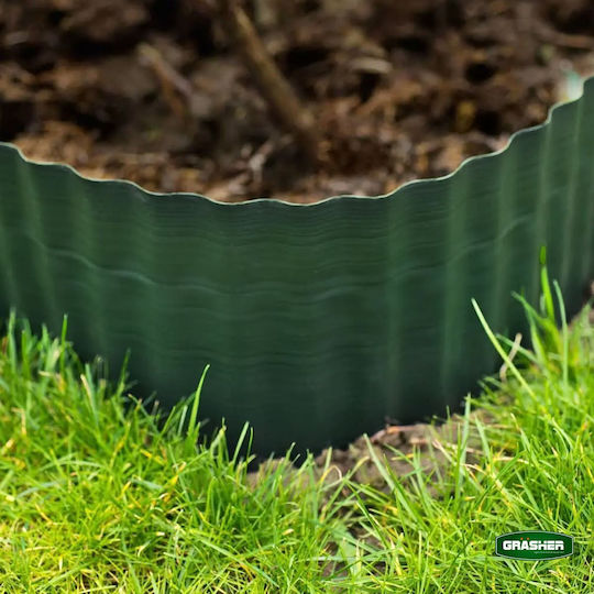 Grasher Plastic Garden Border in Green Color 20cm x 9.0m