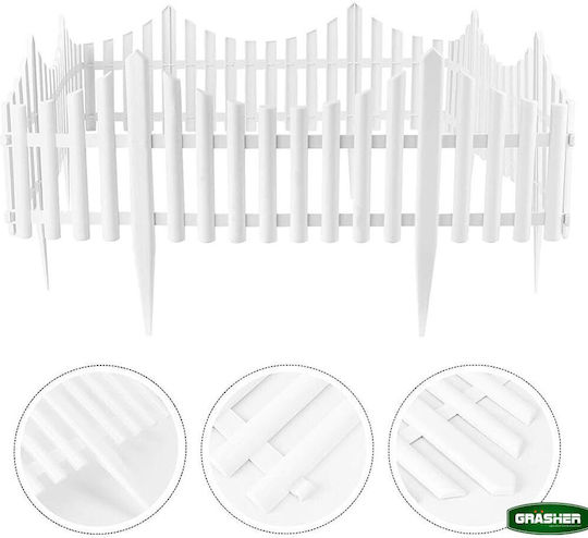 Grasher Plastic Garden Hedge in White Color 4 Pieces