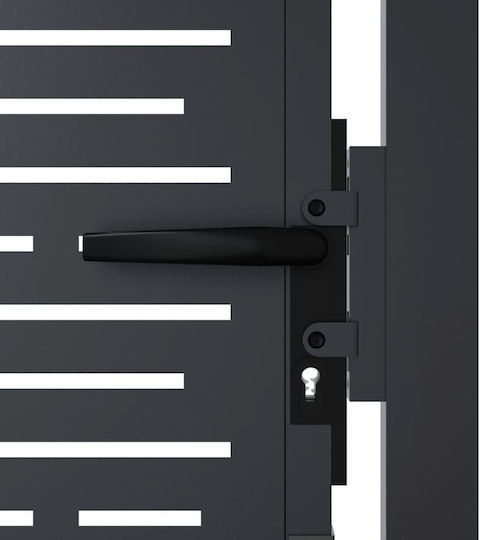 vidaXL Metal Fence Gate in Gray Color 80cm x 1.05m