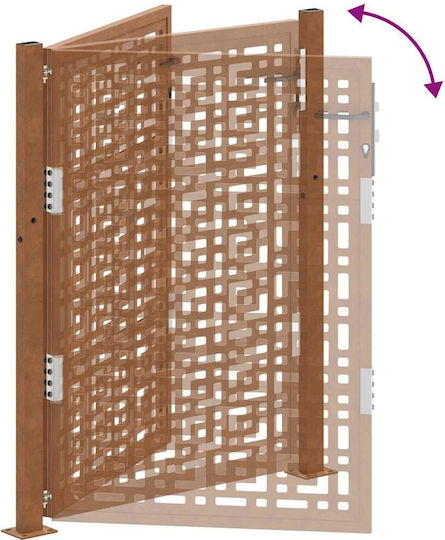 Vidaxl Garden Gate 105x130 Cm Cross Design Weathered Steel Brown